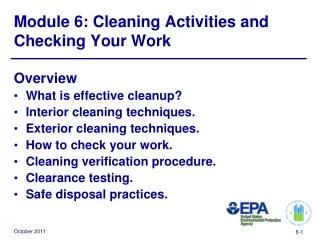 Module 6: Cleaning Activities and Checking Your Work