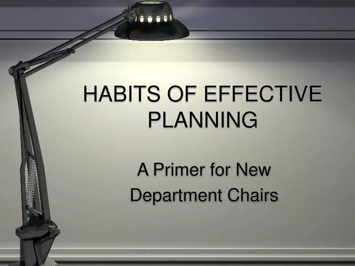 habits of effective planning