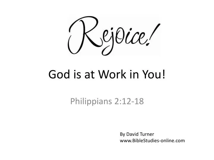 god is at work in you