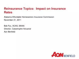 Reinsurance Topics: Impact on Insurance Rates