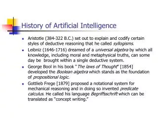 History of Artificial Intelligence