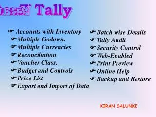 Features Of Tally