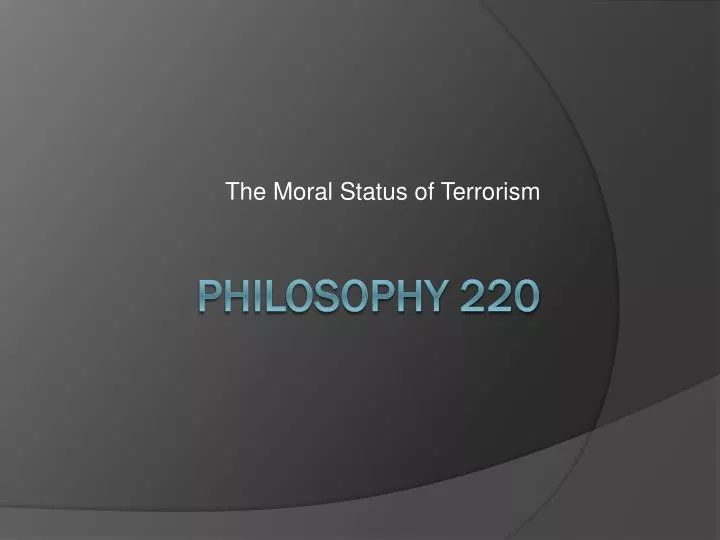 the moral status of terrorism