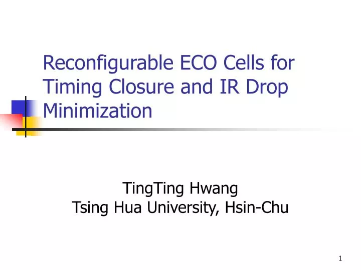 reconfigurable eco cells for timing closure and ir drop minimization