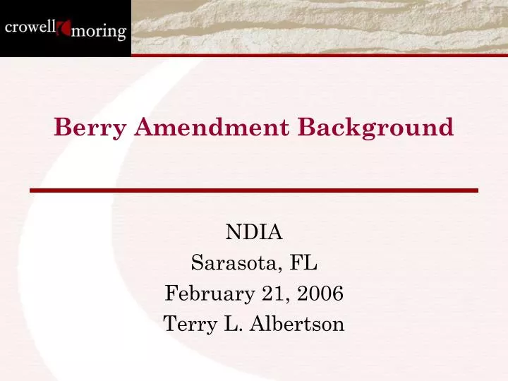 berry amendment background