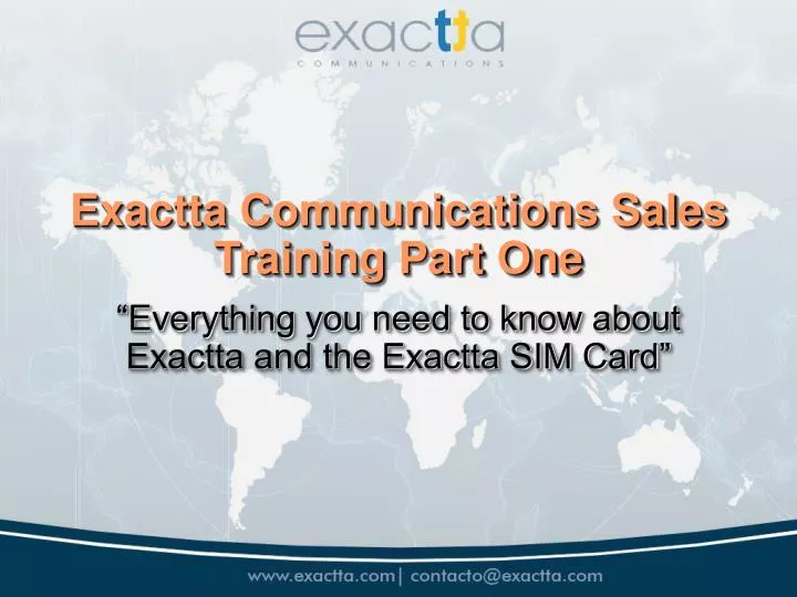 exactta communications sales training part one