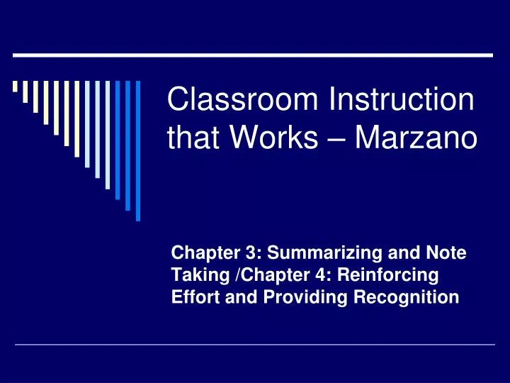 classroom instruction that works marzano