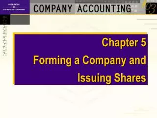 Chapter 5 Forming a Company and Issuing Shares
