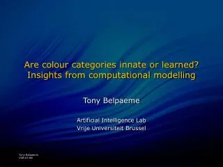 Are colour categories innate or learned? Insights from computational modelling