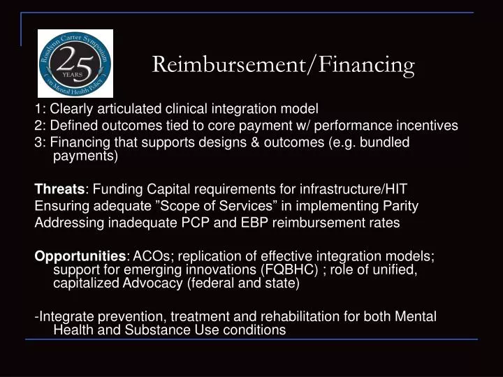 reimbursement financing