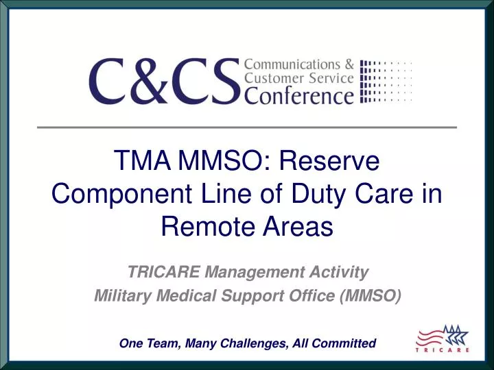 tma mmso reserve component line of duty care in remote areas