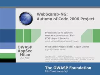 WebScarab-NG: Autumn of Code 2006 Project