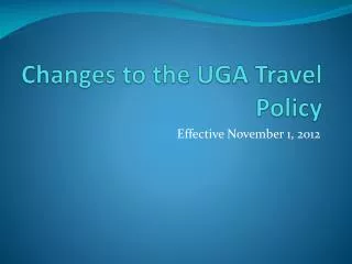 Changes to the UGA Travel Policy