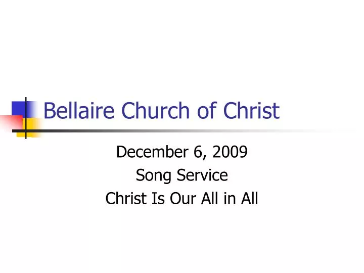 bellaire church of christ