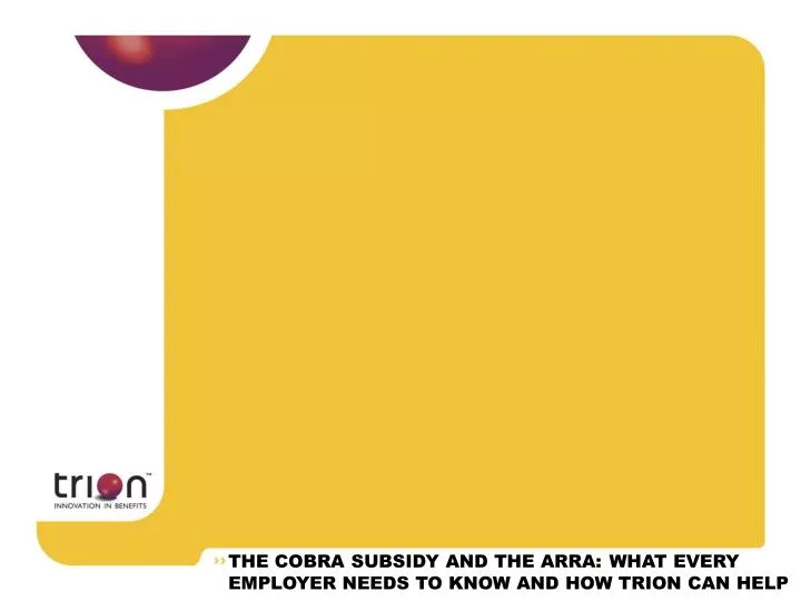 the cobra subsidy and the arra what every employer needs to know and how trion can help