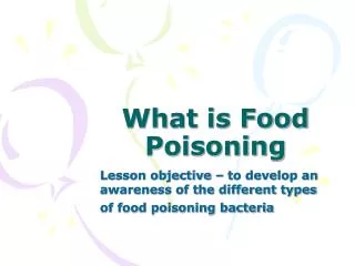What is Food Poisoning