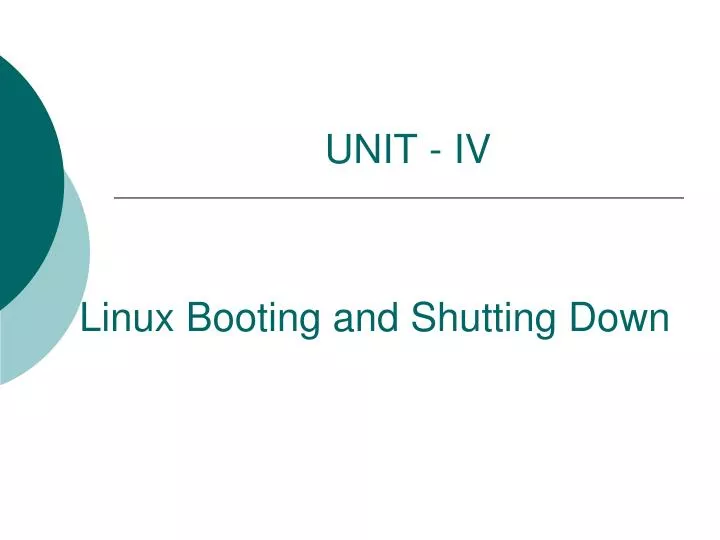 linux booting and shutting down