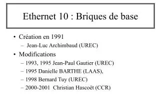 ethernet 10 briques de base