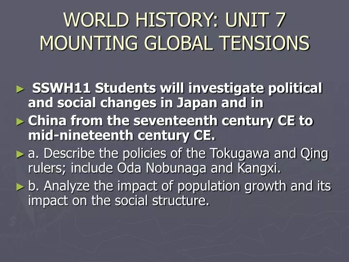world history unit 7 mounting global tensions