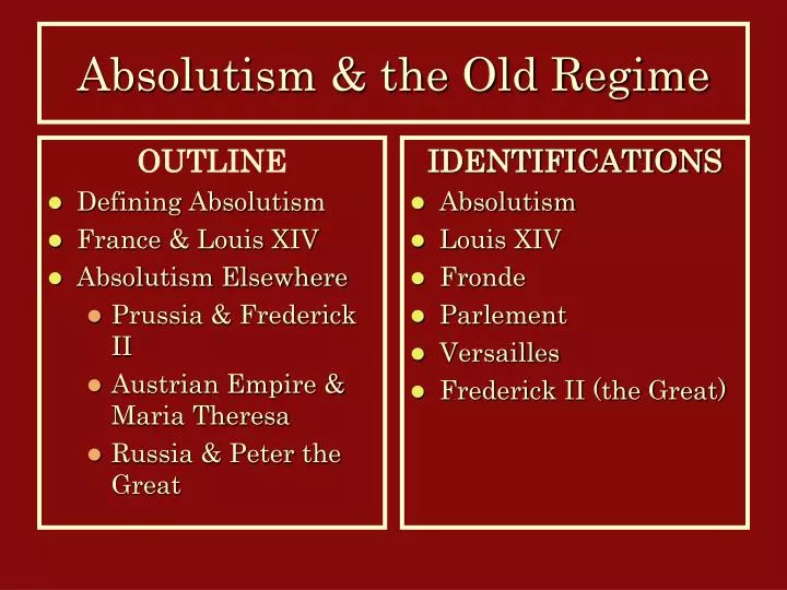 absolutism the old regime