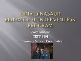 Dina Dinasaur behavioral Intervention program