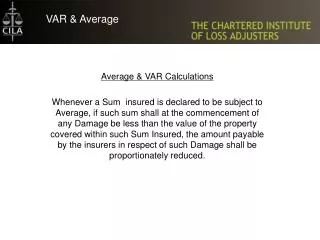 Average &amp; VAR Calculations