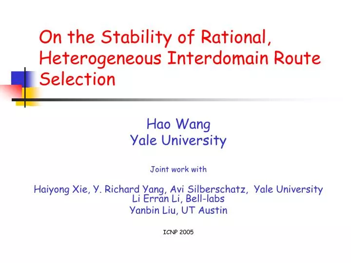 on the stability of rational heterogeneous interdomain route selection