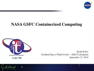 NASA GSFC Containerized Computing