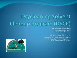 Drycleaning Solvent Cleanup Program (DSCP)