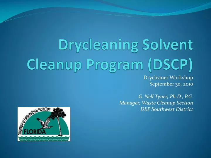 drycleaning solvent cleanup program dscp