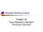 Beyond Selling Value - slide 1
