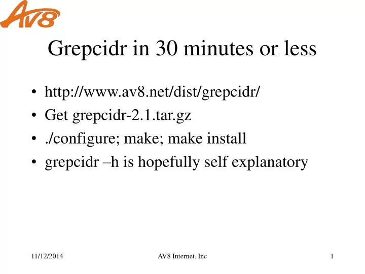 grepcidr in 30 minutes or less