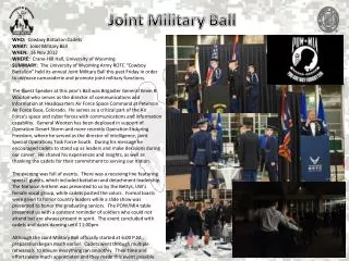 Joint Military Ball