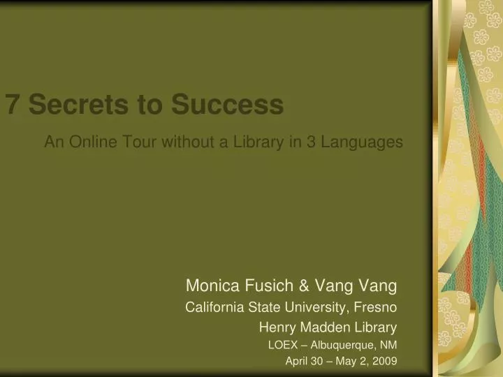 7 secrets to success an online tour without a library in 3 languages