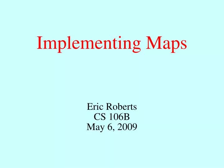 implementing maps