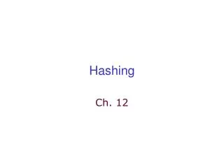 Hashing