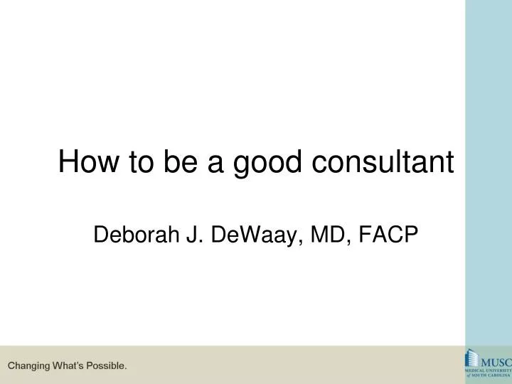 how to be a good consultant