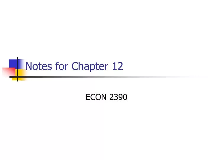 notes for chapter 12