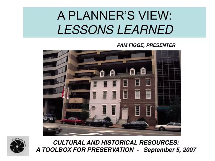 a planner s view lessons learned