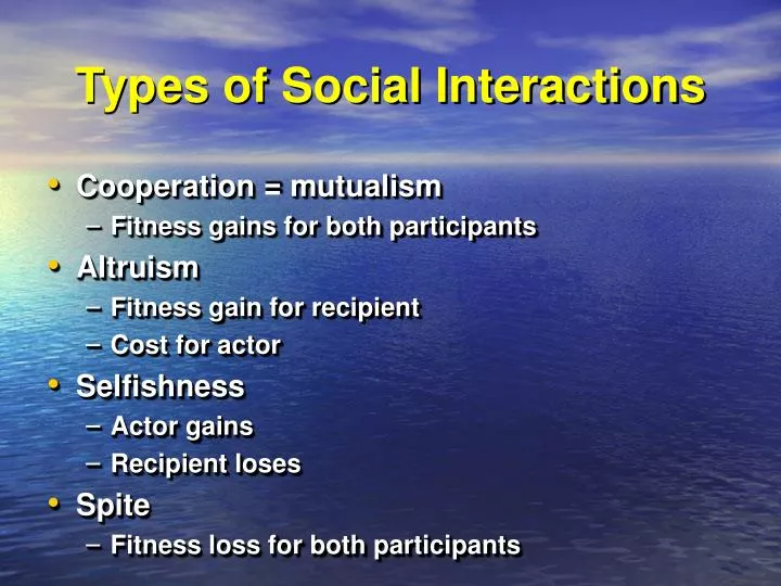 types of social interactions