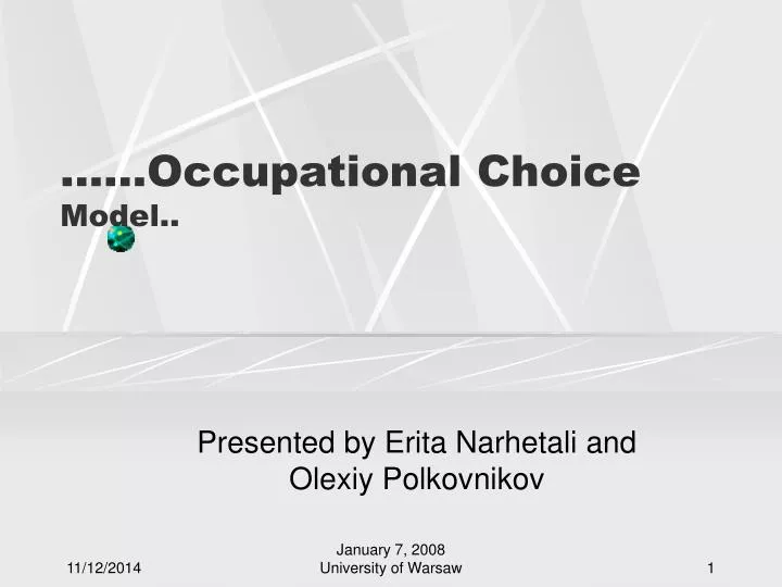 occupational choice model