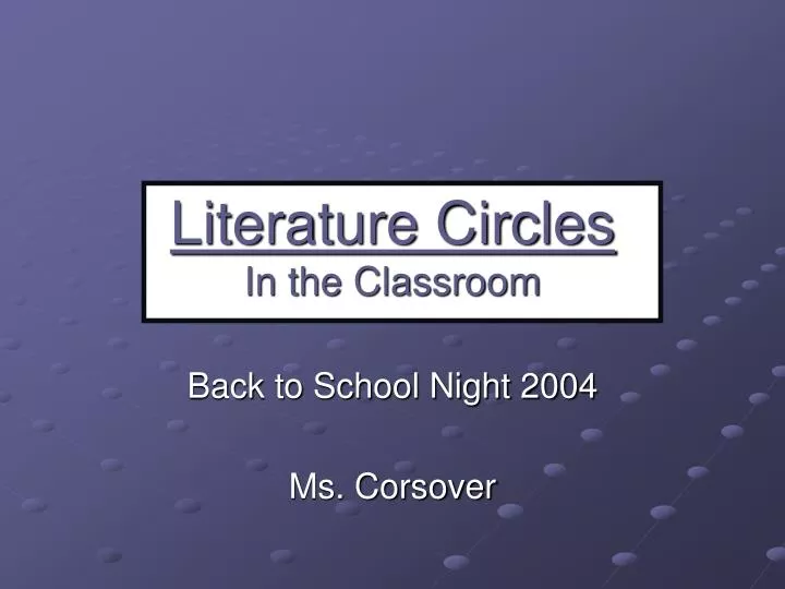 literature circles in the classroom