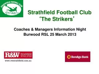 Strathfield Football Club ‘ The Strikers ’