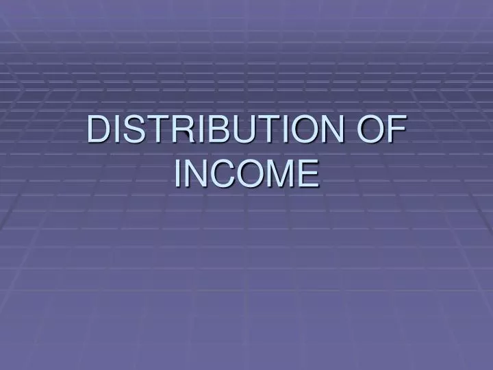 distribution of income