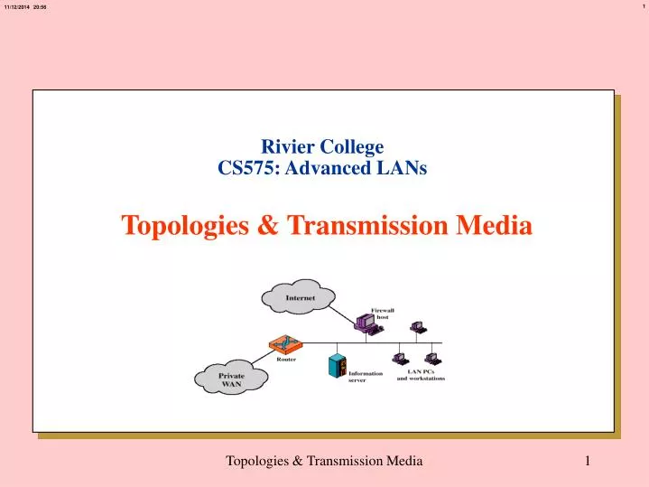 rivier college cs575 advanced lans topologies transmission media