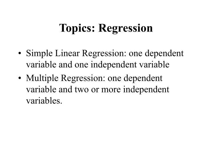 topics regression