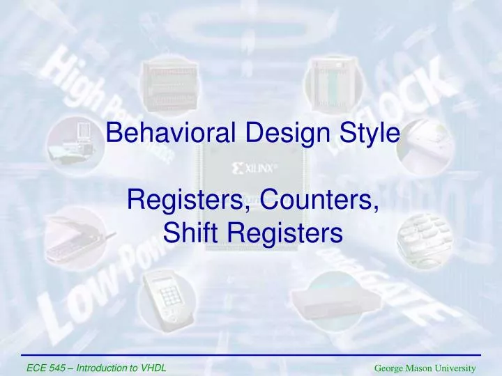 behavioral design style registers counters shift registers