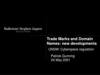 Trade Marks and Domain Names: new developments