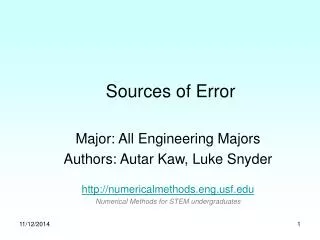 Sources of Error