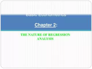 Basic Econometrics Chapter 2 :
